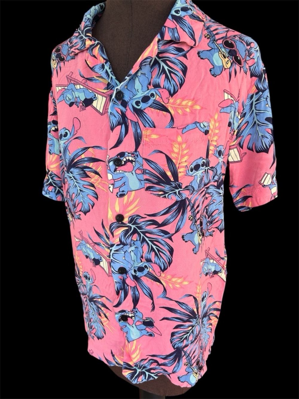 Disney Pink Tropical Stitch Hawaiian Shirt